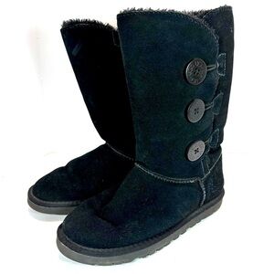 UGG Womens Bailey Button Triplet 5815 Black Classic Snow Tall Boots Size 7W Y2K